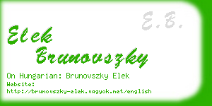 elek brunovszky business card